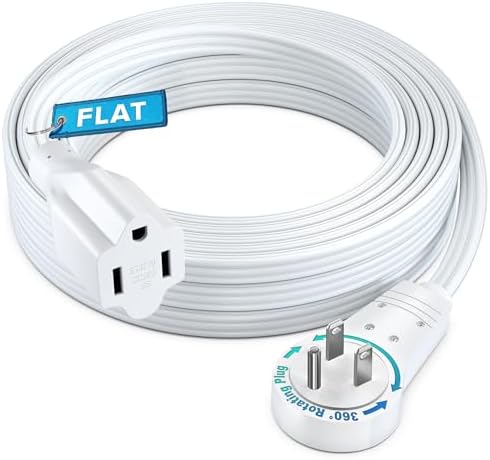 Maximm 15 Ft UL 360° Rotating Flat Wire Extension Cord, 1-Outlet, 16/3 AWG by MaximmCable
