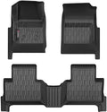 Floor Mats Compatible with 2015-2022 Chevy Colorado/GMC Canyon Crew Cab, All Weather TPE Floor Liners, Custom Fit Car mats, 1st & 2nd Row, Black by AUTOBULL