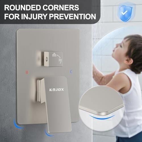 12" Brushed Nickel Rainfall Shower System with Handheld - Image 4