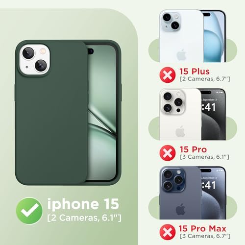 GolbinBox Magnetic for iPhone 15 Case, Silicone Cover, Dark Green - Image 2