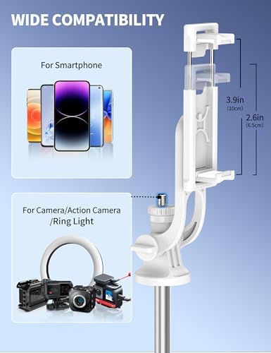 71" Selfie Stick, Smartphone Tripod Stand All-in-1 with Remote, Travel Tripod for iPhone, Extendable Cell Phone Tripods for Selfie/Video Recording/Photo/Live Stream/Vlog - Image 6