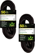 GoGreen Power Inc. (G-13750BK-2) 16/3 50' Heavy Duty Extension Cord - Black, 50ft, 2 Pack by PowerByGoGreen