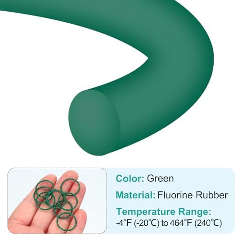PATIKIL Fluorine Rubber O-Ring 20mm OD 17mm ID 1.5mm Width, 20Pcs Metric FKM Sealing Gasket Replacement for Seal Plumbing and Faucet Hose Machinery Plumbing Valves, Green - Image 3