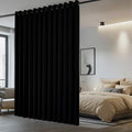 NICETOWN Closet Door Curtain, Room Separator Heavy Curtains Screens Partitions, Utter Blackout Extra Large Grommet Top Folding Room Dividers Panel (1 Piece, 9ft Tall x 15ft Wide, Black) by NICETOWN