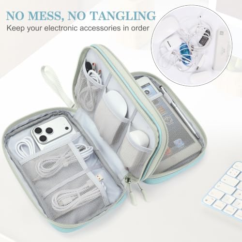 FYY Electronic Organizer, Travel Tech Pouch Bag, Large, Mint Green - Image 5