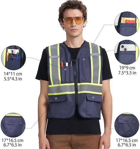 A-KSAFETY High Visibility Safety Vest for Men Women with Pockets and Zipper - Image 2