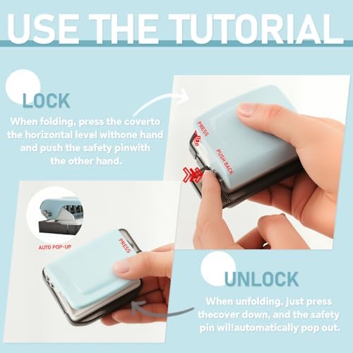 Spiral Binding Machine-Mini 6 Hole Puncher, DIY Creative Book Binder Machine for Planner, A4-30 Holes, A5-20 Holes, B5 26 Holes with 16 PCS 6-Hole Loose Leaf - Blue - Image 5
