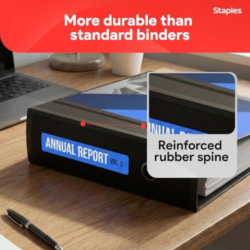 Staples Better Binder, 5 Inch D-Ring, Black, Reinforced Spine - Image 5