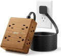 SUPERDANNY Brown Extension Cord 10Ft, Flat Plug Power Strip Surge Protector by SUPERDANNY