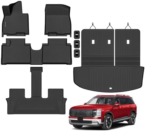 Floor Mats Fit for 2026 Hyundai Palisade 7/8 Seat Hybrid by NIKALAIKA