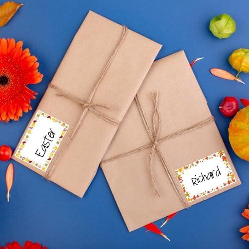 210 Pcs Fall Name Tag Stickers -3''x 2'' Self Adhesive Pumpkin Maple Leaves Name Stickers Gift Tag Labels for Fall Thanksgiving Classroom Party Gift Crafts Decor Envelope Packages Seals - Image 5