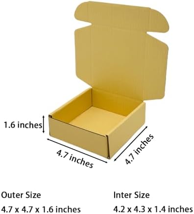 50 Pack 4.7x4.7x1.6 in Butter Yellow Shipping Boxes - Image 2