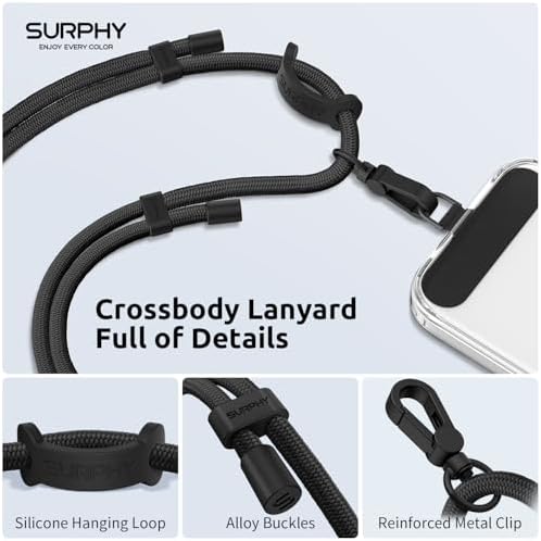 SURPHY Phone Lanyard Crossbody, Phone Strap Crossbody with 2 Tether Tabs - Image 2