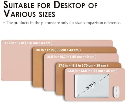 Large Cork Desk Mat - 47.2"x 17" Desk Pad for Office and Home - Ideal for Large Mouse Pad and Desk Mats on Top of Desks(Pink) - Image 5