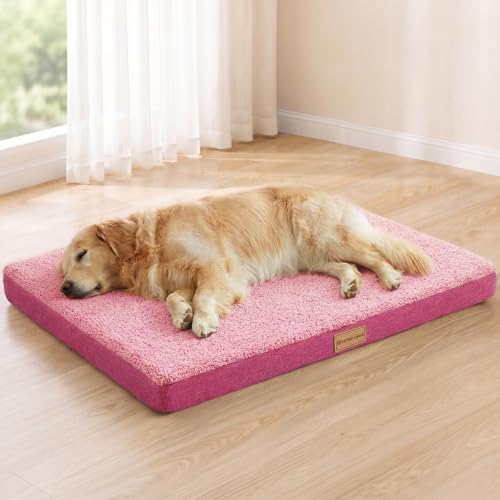 Patas Lague Orthopedic Large Dog Bed Washable Pet Sofa Mat 48''X30'' Pink by PatasLague
