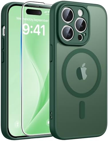 FNTCASE for iPhone 15 Pro Max Case, Fit for Magsafe, Glass Screen Protector by FNTCASE