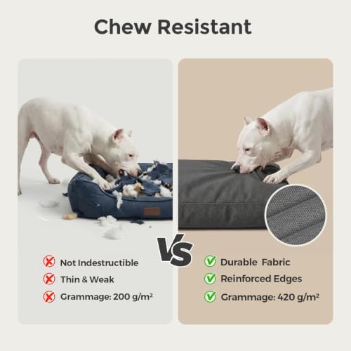 Sytopia 30 Inch Indestructible Dog Bed for Medium Dogs, Durable Canvas Chew Proof Dog Bed with Waterproof Machine Washable Removable Cover, Indoor Outdoor Patio Pet Pad for Crate, Green - Image 2