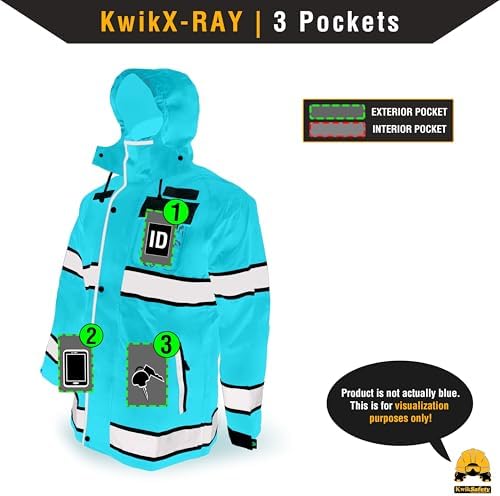 KwikSafety - Charlotte, NC - TORRENT Rain Jacket & Trench Coat ANSI OSHA Class 3 High Visibility Jacket Hi Vis Rain Gear - Image 6