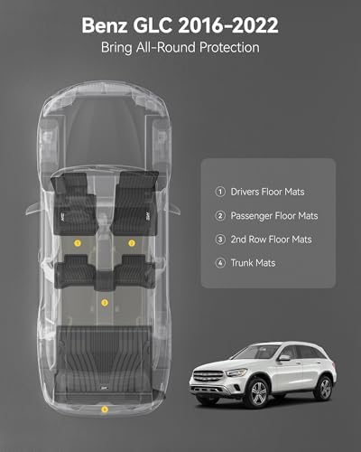 3W Floor Mats & Cargo Liner Fit for Mercedes Benz GLC 2016-2022 - Image 2