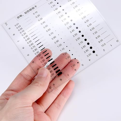 HARFINGTON 3pcs High Precision SEC Size Estimation Chart 101x101mm 0.12mm Transparency Flaw Detection Film Ruler for Diameter and Line Width Defects Measuring - Image 6