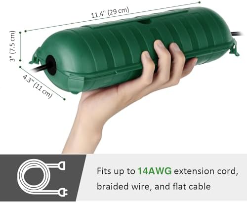 Flemoon Outdoor Extension Cord Safety Cover, IP44 Waterproof Electrical Box - Image 6