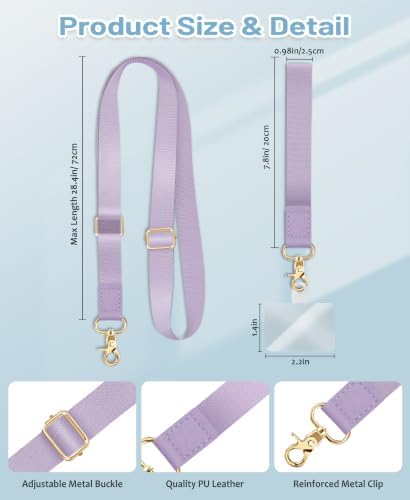 Yonlevres Phone Lanyard Crossbody Strap Wrist Neck Adjustable Women Lilac - Image 5