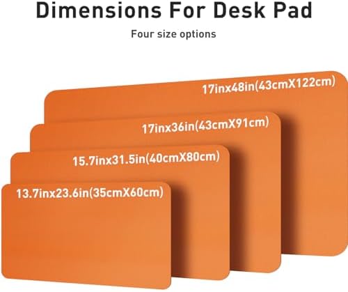 Aothia Leather Desk Pad Protector, Mouse Pad, Office Desk Mat, Non-Slip PU Leather Desk Blotter, Laptop Desk Pad, Waterproof Desk Writing Pad for Office and Home (36" x 17", Hermes Orange) - Image 6