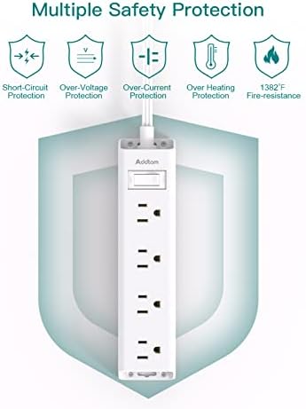 2 Pack Power Strip Surge Protector with 12 Outlets, Extension Cord 5FT - Image 7