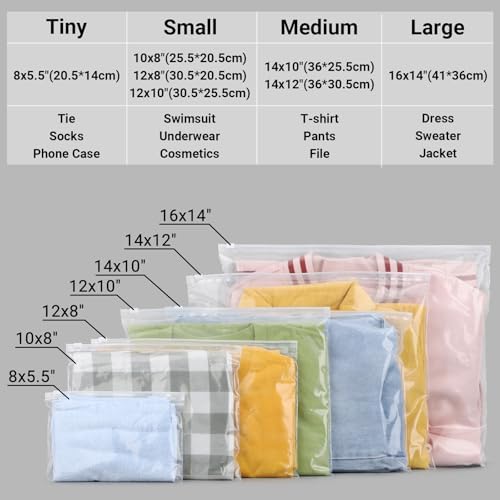 Bikini Bags Organizer Clear, Plastic Shirt Bags for Small Business, Swimsuit Swimwear Bathing Suit Storage, T Shirt Packaging, 10x8 inch, Pack of 50, 3 Mil with Vent Holes - Image 2