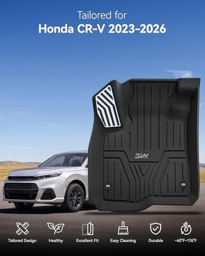 3W Floor Mats with Metal Pedals Fit for Honda CR-V 2023 2024 2025 2026 - Image 2