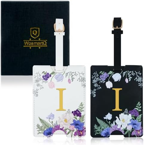 2 Pack PU Leather Privacy Luggage Tags, Double-Layer Hidden ID by Unknown
