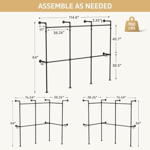 Kryonix Wall Mounted Closet System, 6 Hanging Rods - Image 2