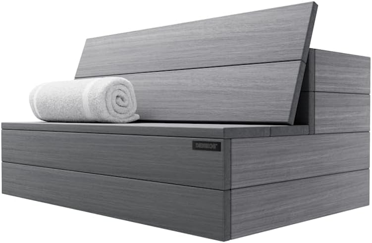 DENKOE Hot Tub Steps with Storage - Waterproof, Non-Slip & No Maintenance - Multi Angle Access - Ideal for Spa Steps, Hot Tub Stairs - Gray Spa Step for Outdoor by DENKOE