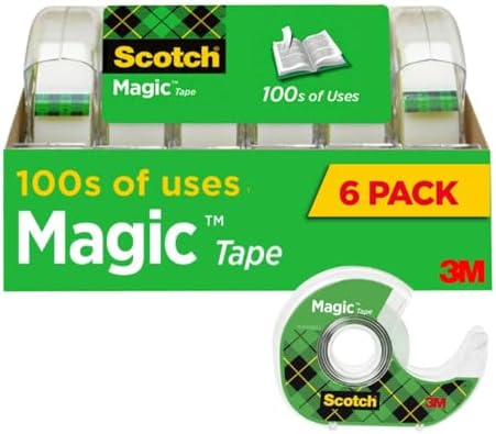 Scotch Magic Tape, Invisible, 6 Tape Rolls with Dispenders by Unknown