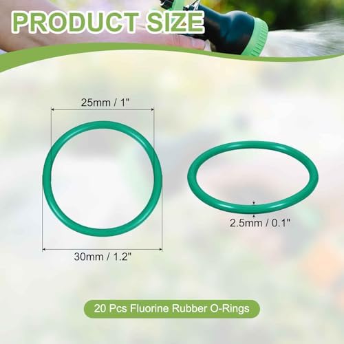 20pcs Fluorine Rubber O-Rings 30mmODx25mmIDx2.5mmW FKM Seal Gasket - Image 2