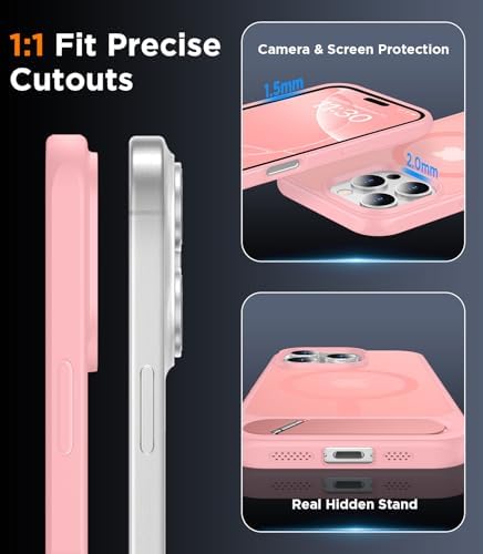 Temdan Magnetic Compatible with iPhone 16 Pro Max Case, [Built-in Invisible Kickstand][Compatible with MagSafe] [Military Grade Shockproof] Slim Translucent Matte Phone Case for iPhone 16 Pro Max 6.9" - Image 6