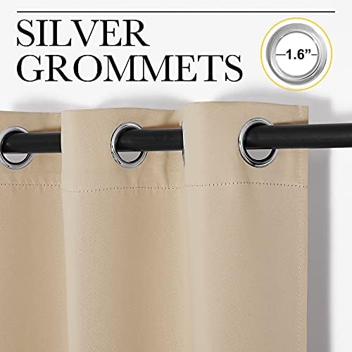 NICETOWN Door Screen Cover for Air Conditioner Room, Insulated Faux Accordion Door, Privacy Draft Keep Heat Out Bedroom Kitchen Drape for Doorway (Biscotti Beige, 1 Panel, 5ft Wide x 12ft Long) - Image 3