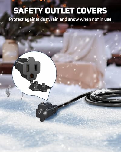 DEWENWILS 25FT Outdoor Extension Cord, Evenly Spaced 3 Outlets Plugs - Image 7
