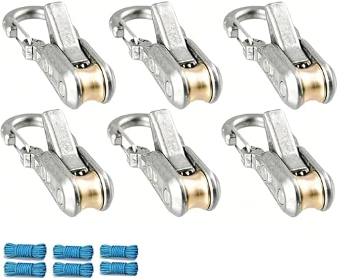 Cord and Rope Tightening and Cinching Tool, Adjustable Tie Down Kit for Camping Tarps, Awnings, Boat Covers and Outdoor Guy Lines (6 Hook 6 Rope) by Unknown