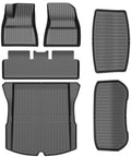 All-Weather TPE Floor Mats 6PCS -Compatible with 2024-2026 Model 3 Highland, Full Coverage Cargo Liner & Frunk Mat Heavy-Duty Anti-Slip Interior Accessories by PawteIin