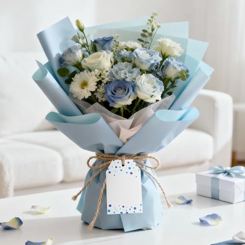 Anwyll Gift Tags with String - 100 Pcs Blue Gift Tags for Presents - Image 5