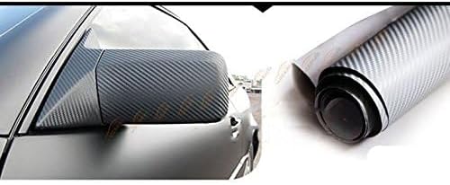 F & B LED LIGHTS Silver 3D Carbon Fiber Film Twill Weave Vinyl Sheet Roll Wrap - Image 3