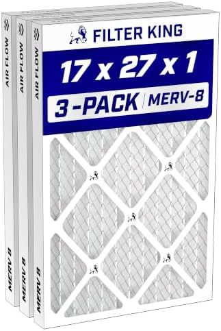 Filter King 17x27x1 Air Filter MERV 8, AC Furnace Filters (3-Pack) by FilterKing