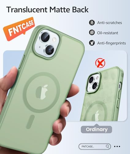 FNTCASE for iPhone 15/14/13 Case, Fit for Magsafe, Glass Screen Protector - Image 6