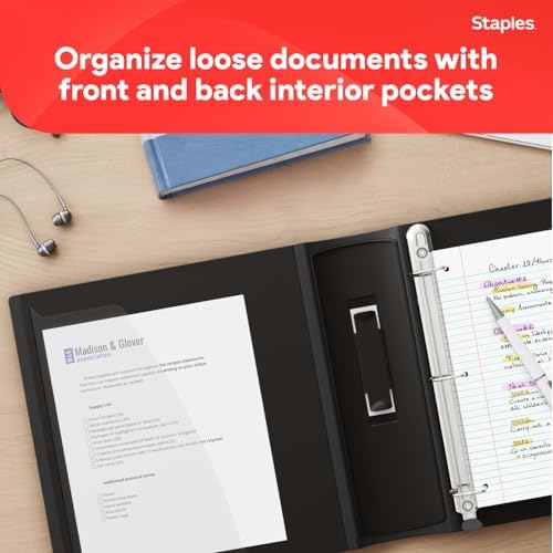 Staples Better Binder, 5 Inch D-Ring, Black, Reinforced Spine - Image 6