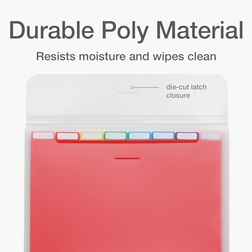 Oxford Portable File Organizer, 8 Plastic File Folders, Clear Case, Storage for Home and Office, Document Organizer, Holds 8-Tab Poly Project Folders, Letter Size, Assorted Colors, 2 Pack (52022) - Image 3