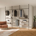 pamo Adjustable Clothes Rack with Shelves 117" W x 86"-118" H by pamo