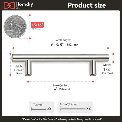 homdiy Kitchen Cabinet Handles Brushed Nickel Drawer Pulls 40 Pack 4in (102mm) Hole Centers Cabinet Pulls Brushed Nickel Cabinet Pulls Cupboard Handles Drawer Handles - Image 3