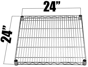 Chrome Wire Shelf |Pack of 2 Shelves| for Storage in Dry Environments | Ideal for Stores, Restaurants, Businesses and Homes (Chrome Wire Shelves, 24''W x 24''L) - Image 2