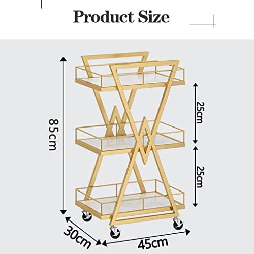 3-Tier Metal Trolley Cart for Beau Salon & Spa Rolling Manicure Sto Utili with Wheels Barber Cart with Der Trays for Hair Slists - Image 4